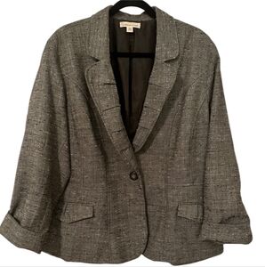 Coldwater Creek Women's Textured Black and White Blazer